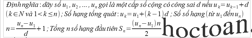Công thức cấp số cộng