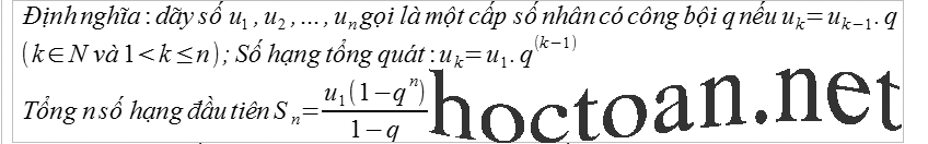 Công thức cấp số nhân