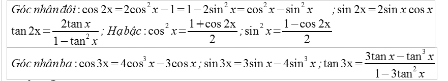 Công thức góc nhân đôi, nhân ba