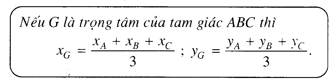 công thức tính tọa độ của trọng tâm tam giác