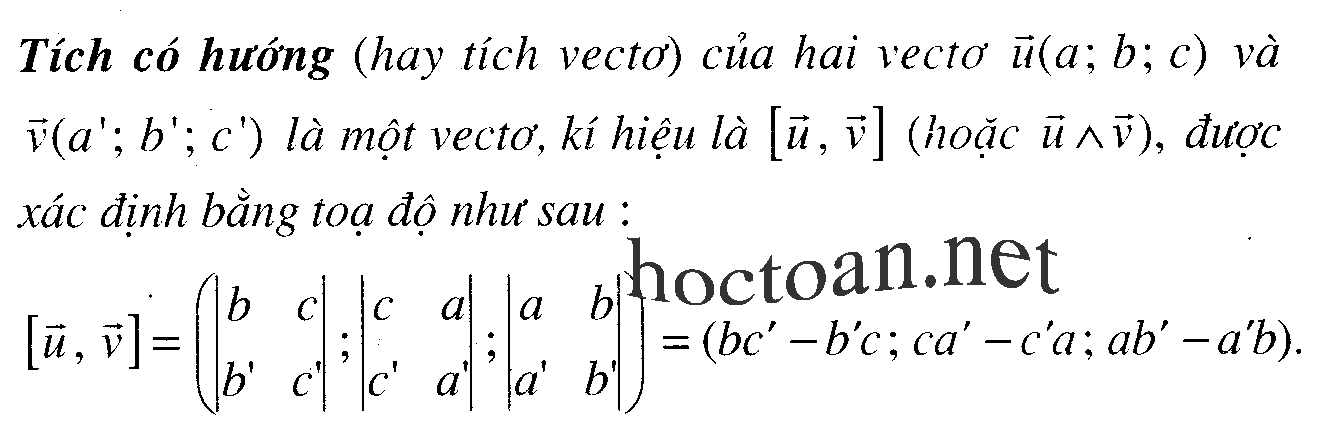 Tích có hướng của 2 vecto