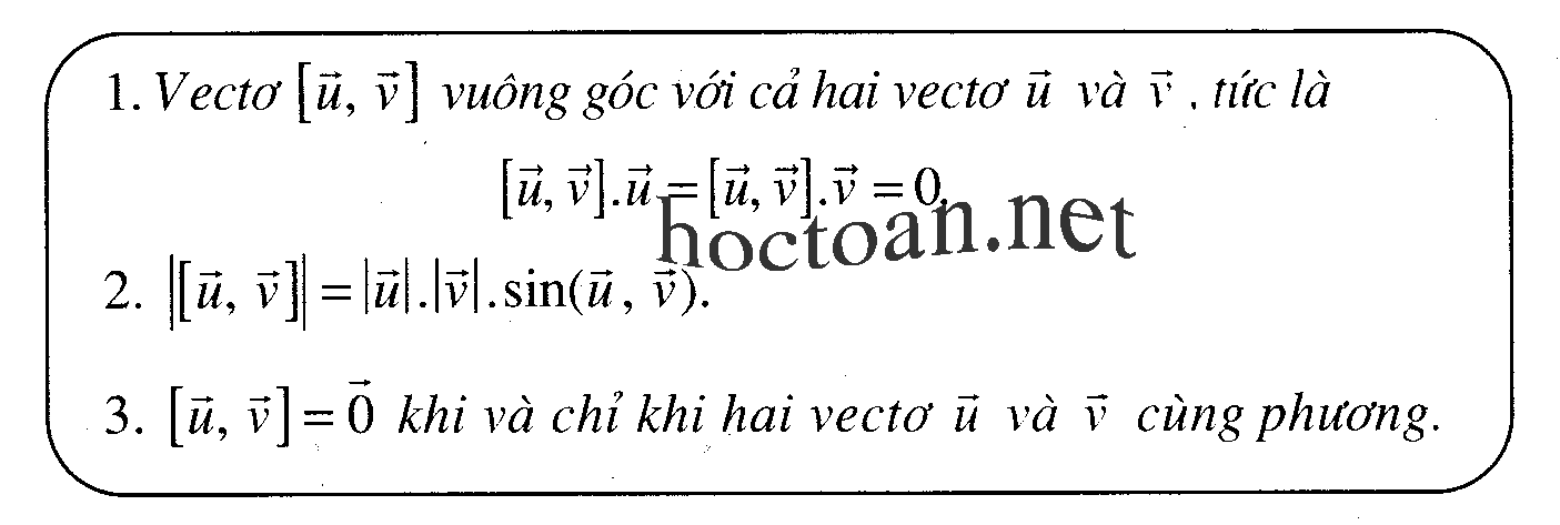 Tính chất của tích có hướng