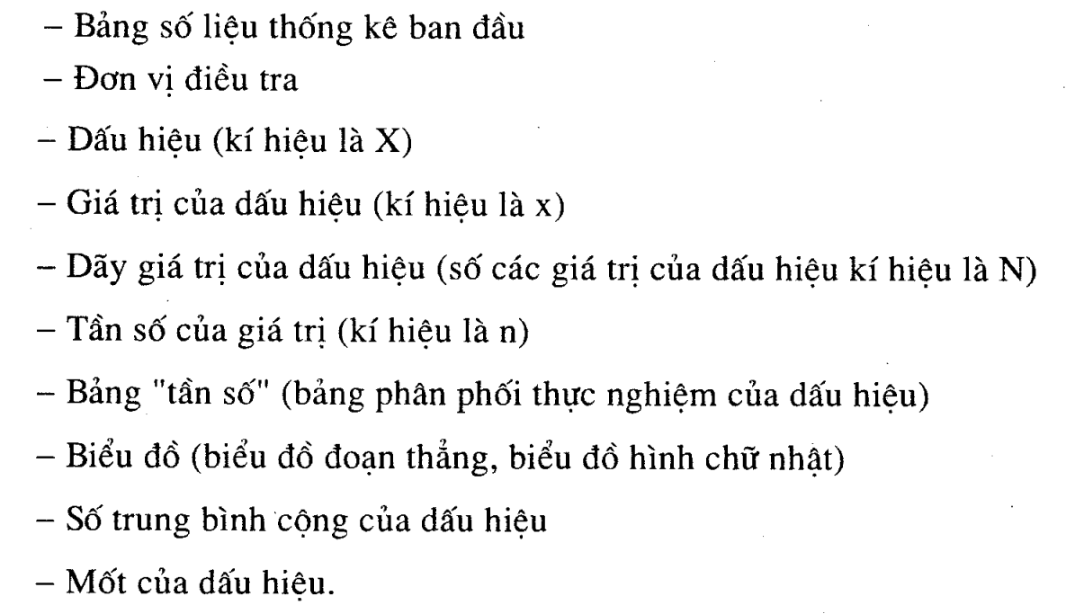 Bảng hệ thống kiến thức thống kê lớp 7